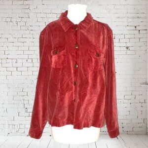 Coldwater Creek Embroidered Velvety Soft Shacket